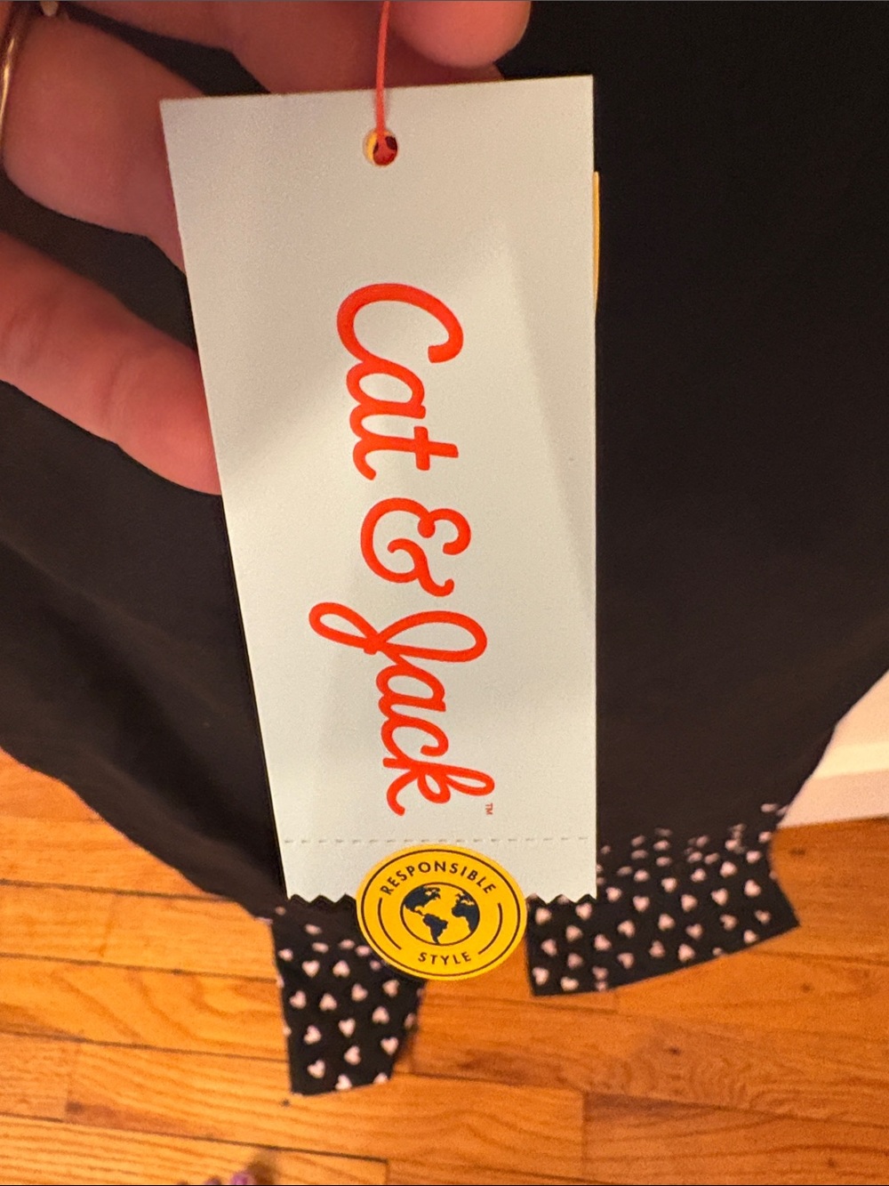 Cat & Jack Black Dress with Heart Trim Detail
